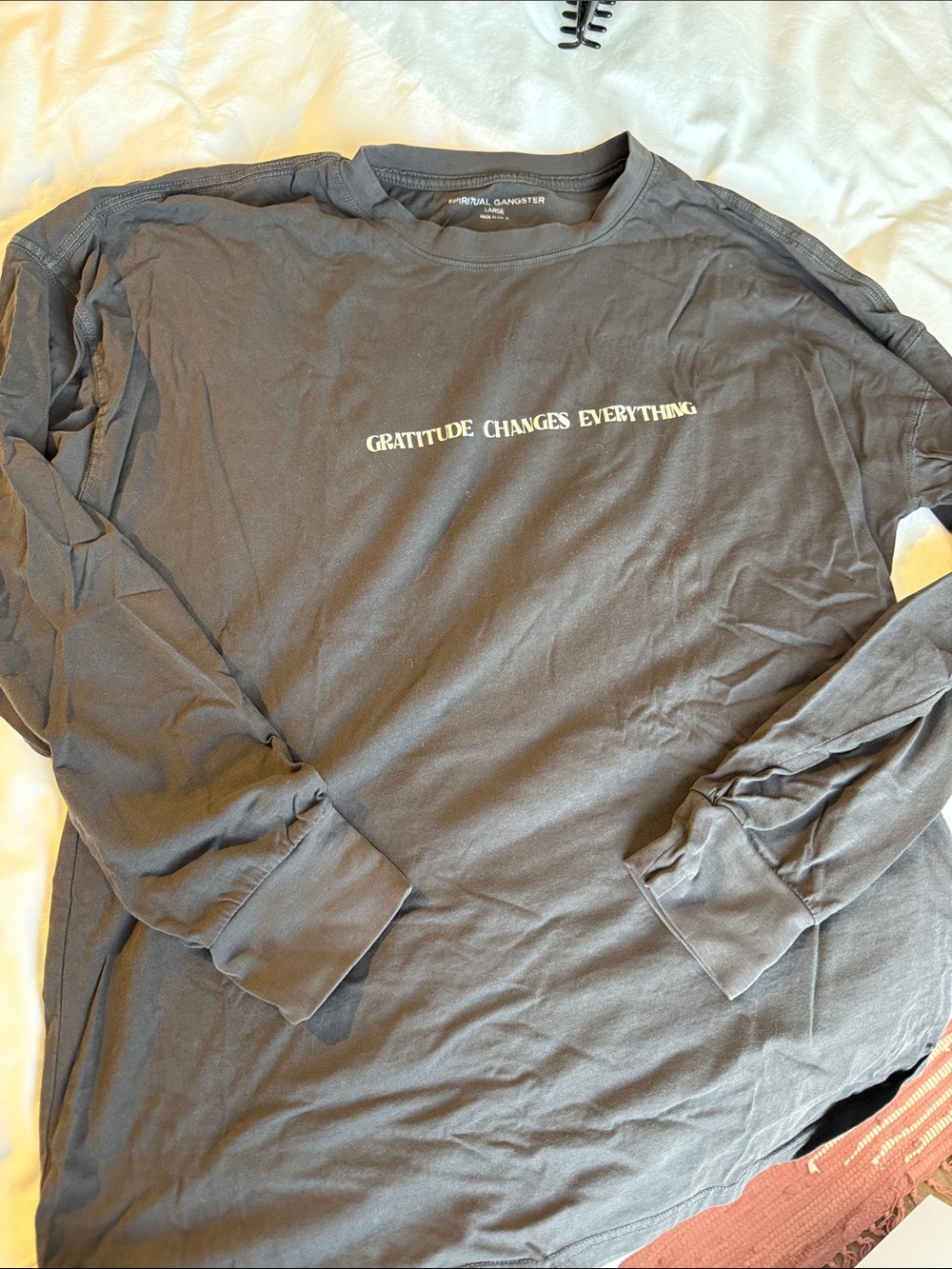 Spiritual Gangster Gratitude Changes Everything Long-Sleeve T-Shirt - Black
